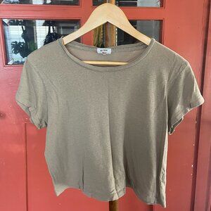 Re/Done Hanes Tee Shirt Redone Boxy Tan Brown Small